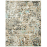 Abstract Area Rug in Beige