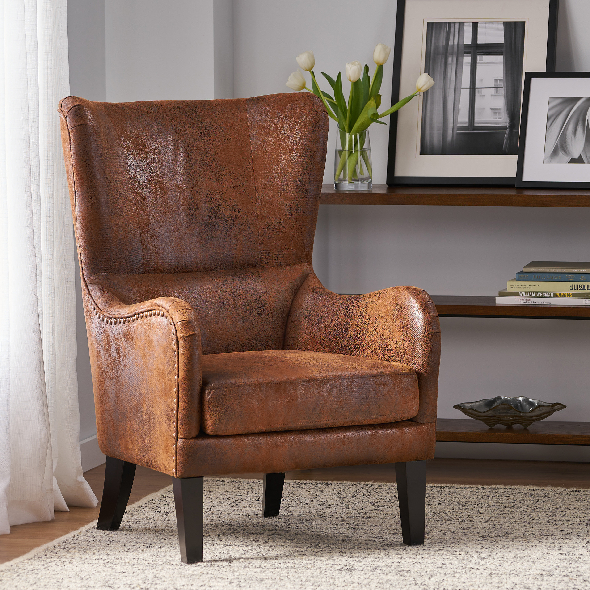 Small Wing Back Chair Williston Forge Adetola Upholstered Wingback