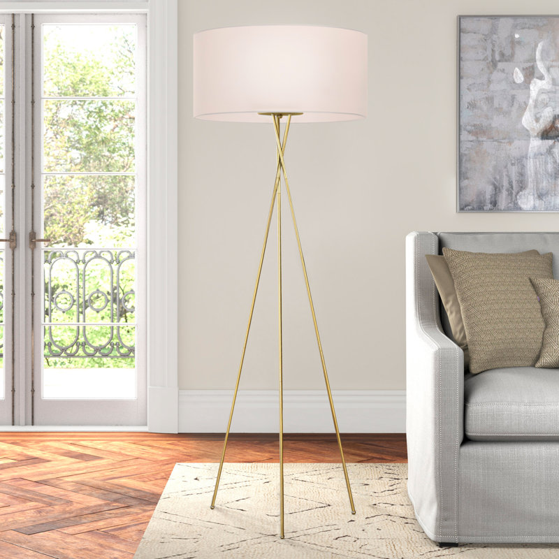 Lampe sur pied Barfield de 66 po, Laiton