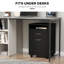 Organisateur de rangement mobile avec tiroir et armoire, support d'imprimante avec roulettes, noir