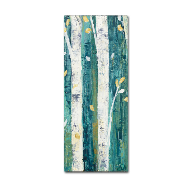 «Birches in Spring Panel II», reproduction sur toile tendue, H 32 po x l 14 po