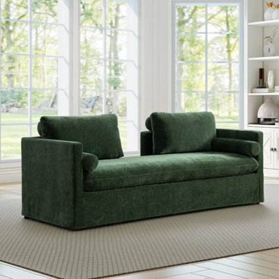 82.7" Wide  Upholstered Slipcovered Chaise Lounge