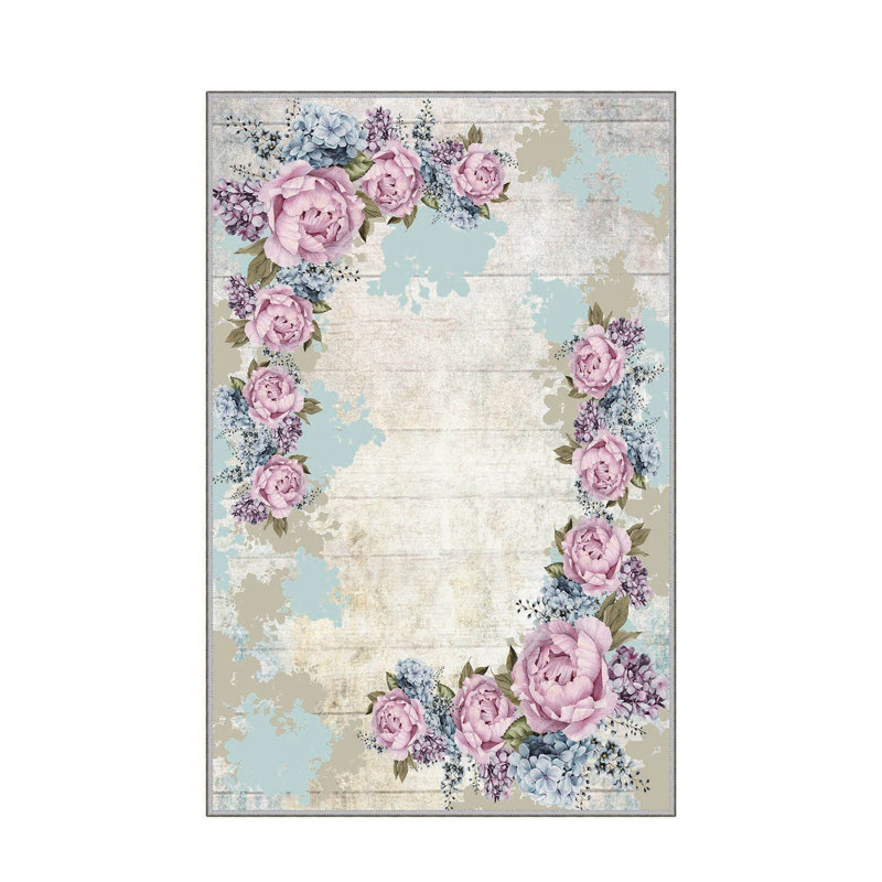 Stylish Woven Carpet, 5.2 x 7.5 Feet | 100% Polyester, 0.3 in Pile Height, Antibacterial, Non-Slip PVC Dot Underside | Machine Washable, 3D Digital Print | Perfect for Living Room, Bedroom & Home Décor