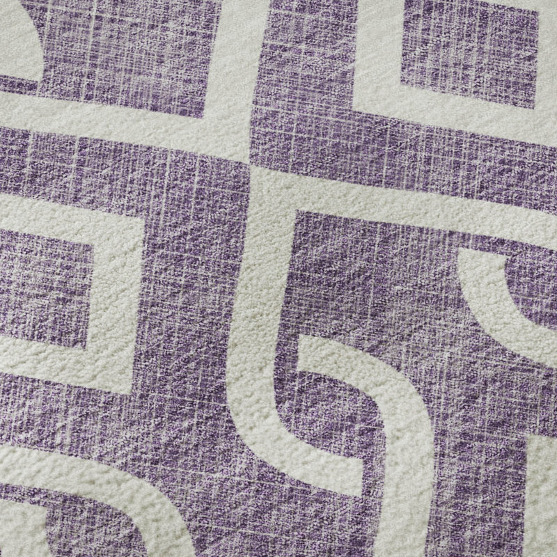 Tapis mauve Premium lavable à la machine, Rond 8 pi