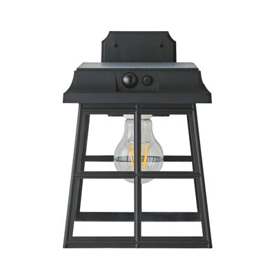 Matte Black 24cm H Solar Powered Integrated LED Outdoor Wall Lantern