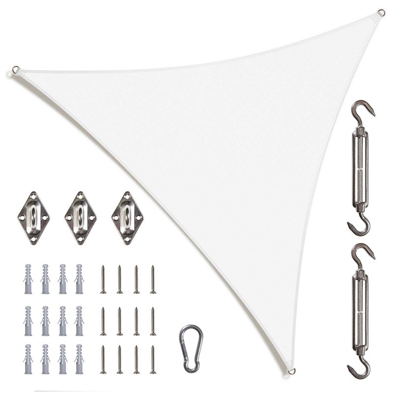 Toile d'ombrage Amgo Triangle Sun, 16 pi x 16 pi, Blanc / Blanc