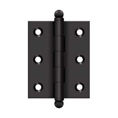 Deltana CH2517U10B 2-1/2" x 1-11/16" Hinge, w/ Ball Tips in Oil-rubbed Bronze Pair