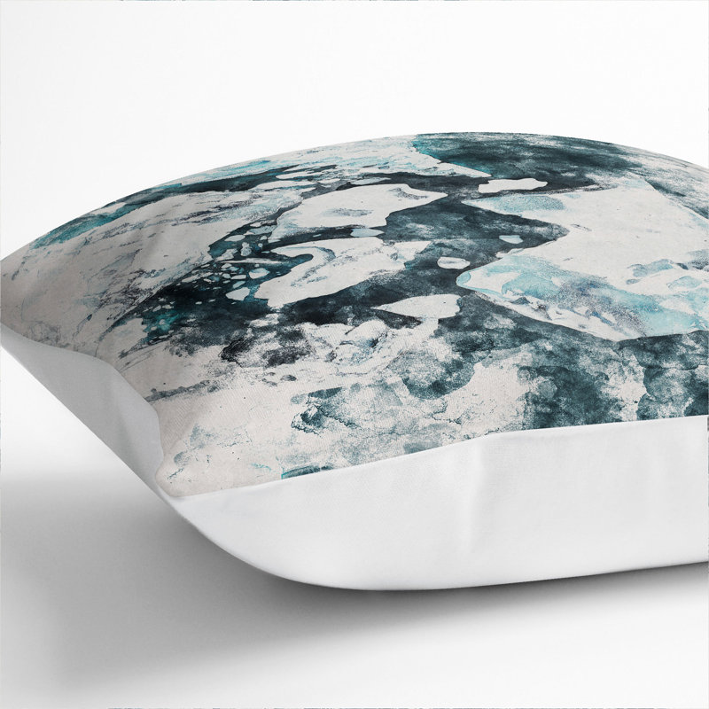 Broken Glacier In Iceland Square Throw Cushion, White, 55cm H x 55cm W x 20cm D