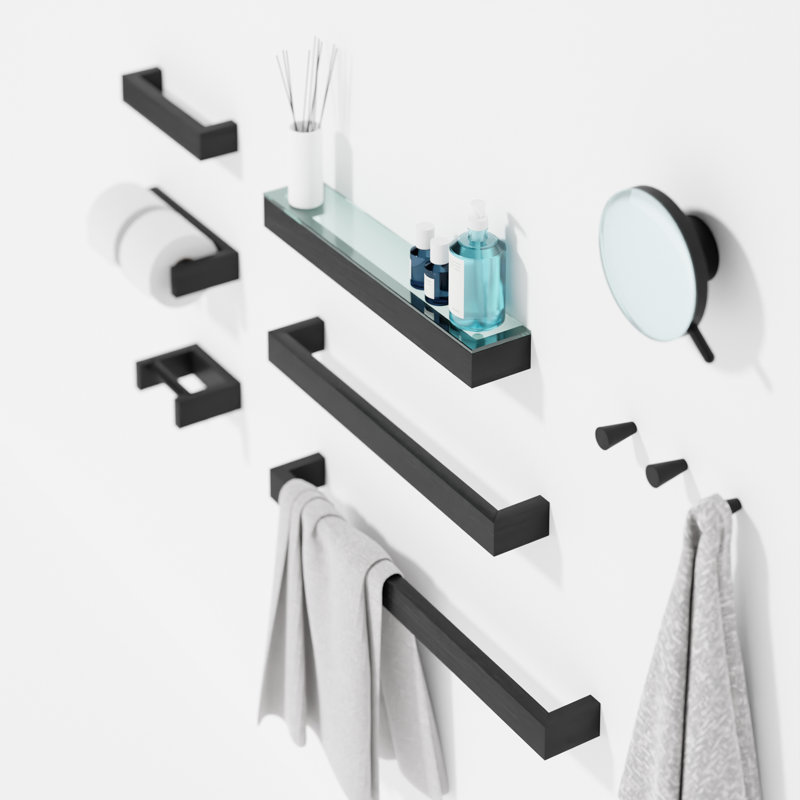Mendocino 28cm Wood 1 Wall Towel Bar, Dark Oak