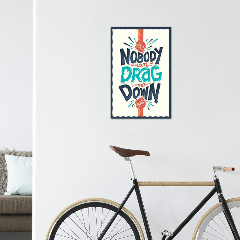 «Drag Me Down» par Risa Rodil - reproduction d'art textuel, H 12 po x l 8 po x P 0,75 po, Toile tendue, Pas de tapis