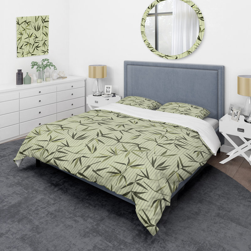 Green Microfiber 2 Piece Duvet Cover Set, Twin Duvet Cover + 1 Standard Sham