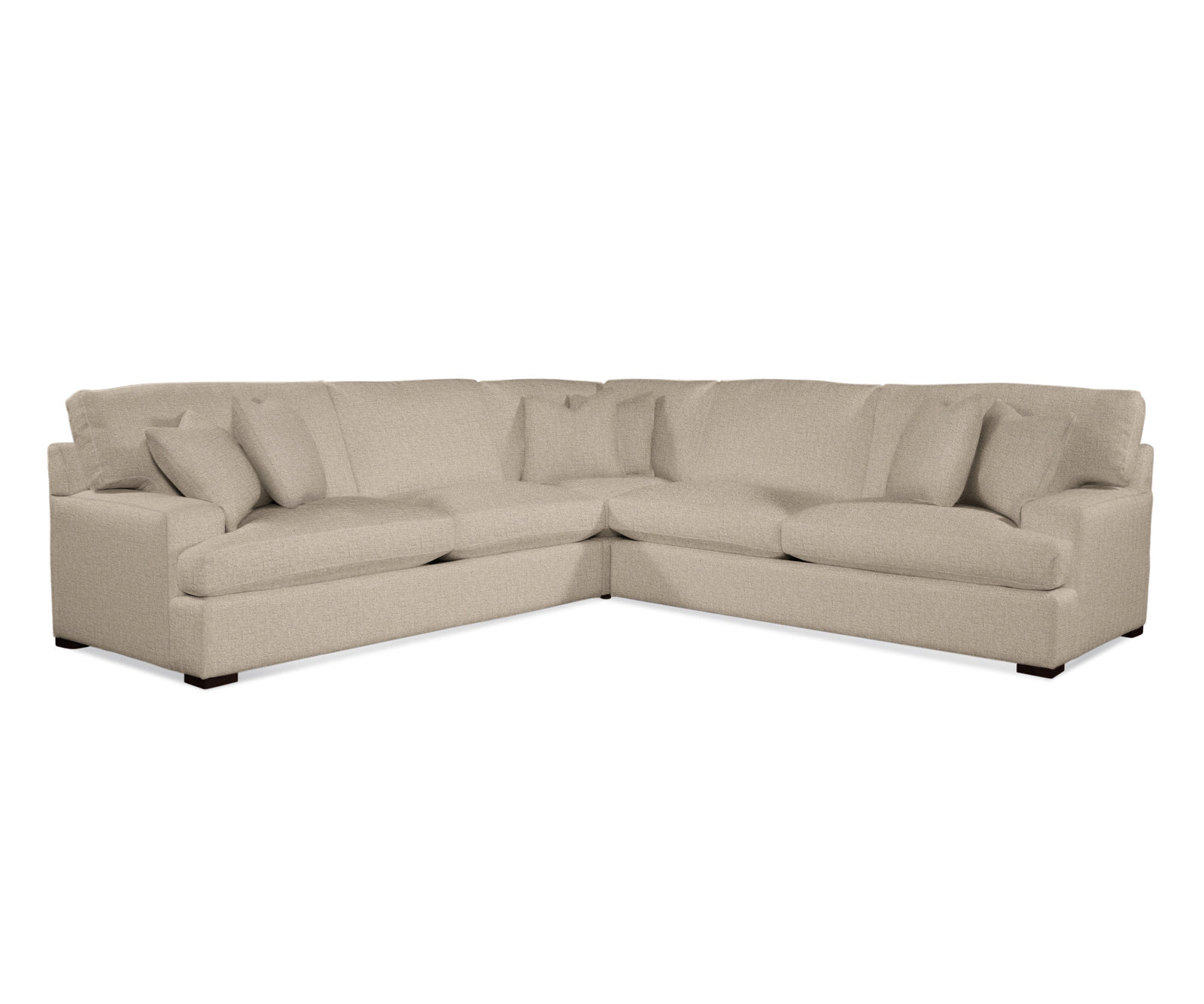 Cambria Upholstered L-Sectional, Eggshell Crypton Performance; 0884-93, Java Finish