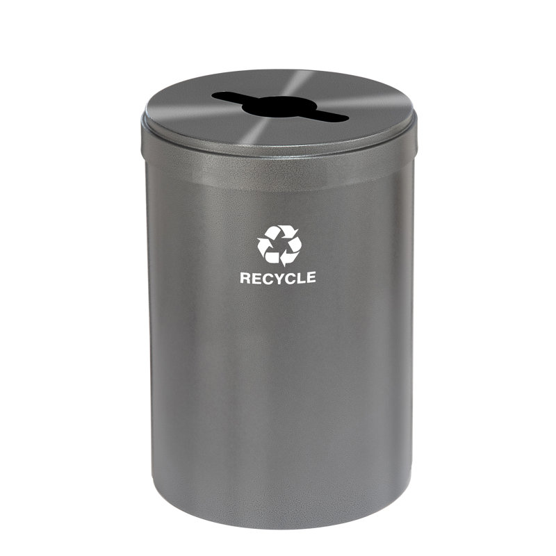 Steel Open Kitchen Trash Can, Silver Vein, 41, 30" H x 20" W x 20" D