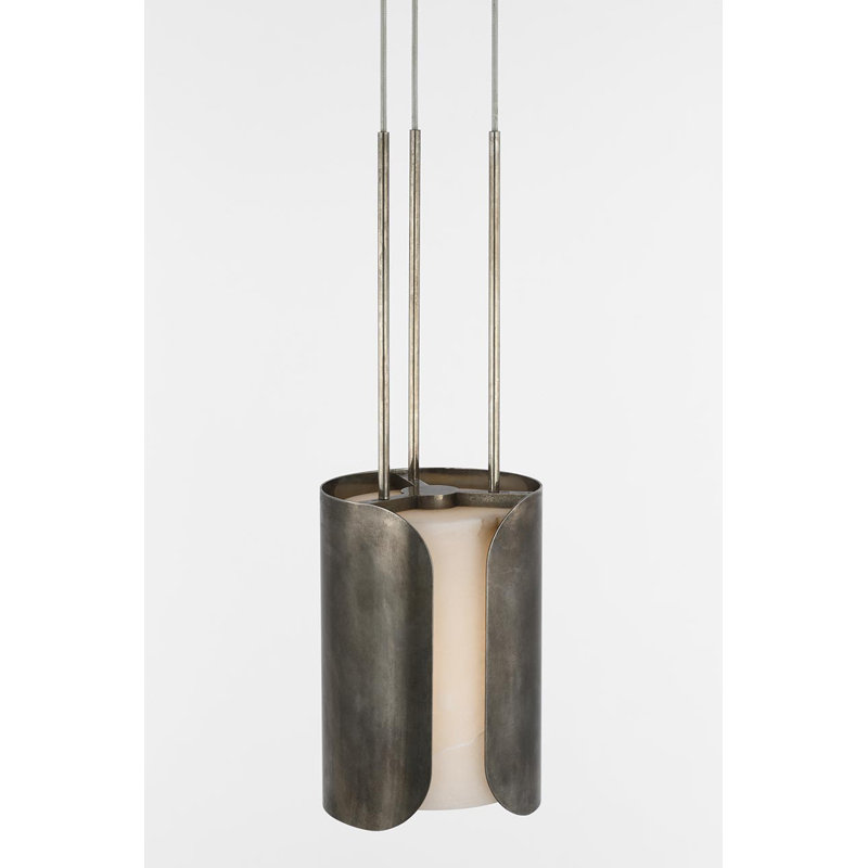 Anne-Marie Barton Armise Pendant with Nova Frost, 242" H x 7.5" W, Mottled Pewter, White