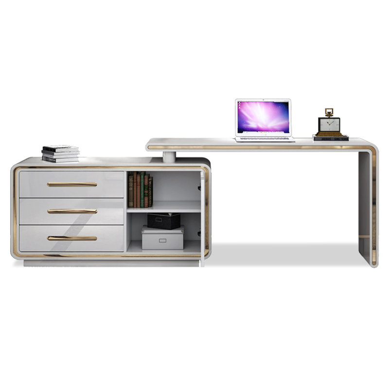 Luxury Baked Enamel L-Shaped Desk for Desktop Computers, 29.92" H x 47.24" W x 47.24" D