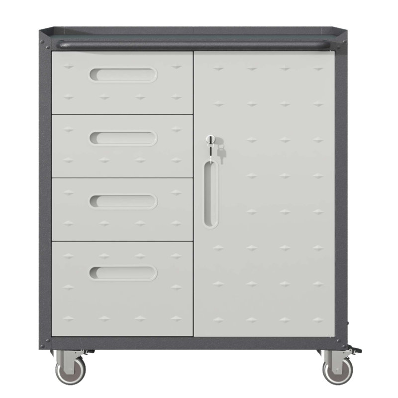 Sturdy Metal Tool Storage Cabinet with Wheels - Heavy-Duty Organizer for Garage, Office, and Home, High Load Capacity