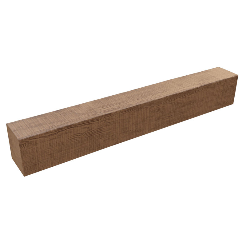 Rustic Sawn Heritage Timber Faux Wood Fireplace Mantel, Warm Caramel, 5.5" H x 60" W x 7.5" D