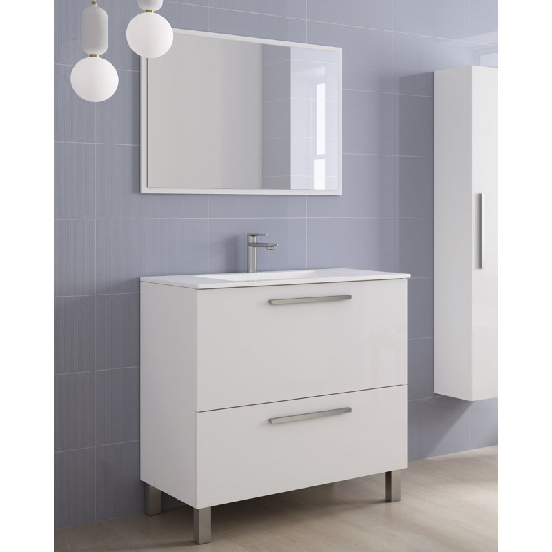 Dishaun 80cm Single Bathroom Vanity Base Only, White