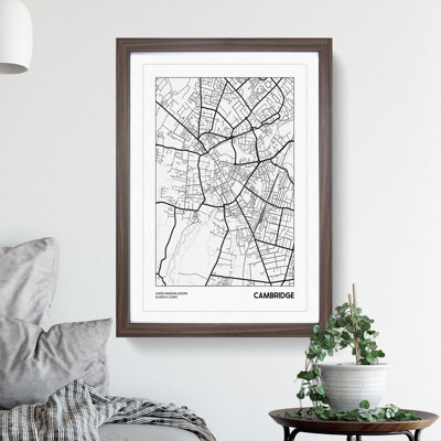 Map Cambridge UK - Picture Frame Graphic Art