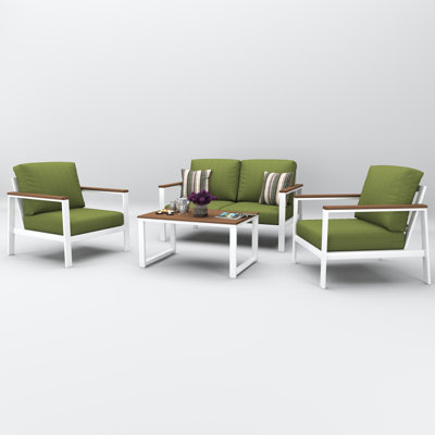 Townsend 4 Person Seating Group With Sunbrella Cushions by Birch Lane