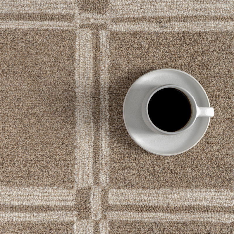  Marlowe Bordered Wool Area Rug, Rectangle 4' x 6'