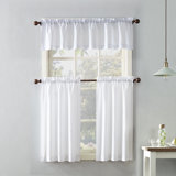 Wayfair Basics®Buchheit Semi-Sheer Rod Pocket Kitchen Curtain Valance and Tiers Set