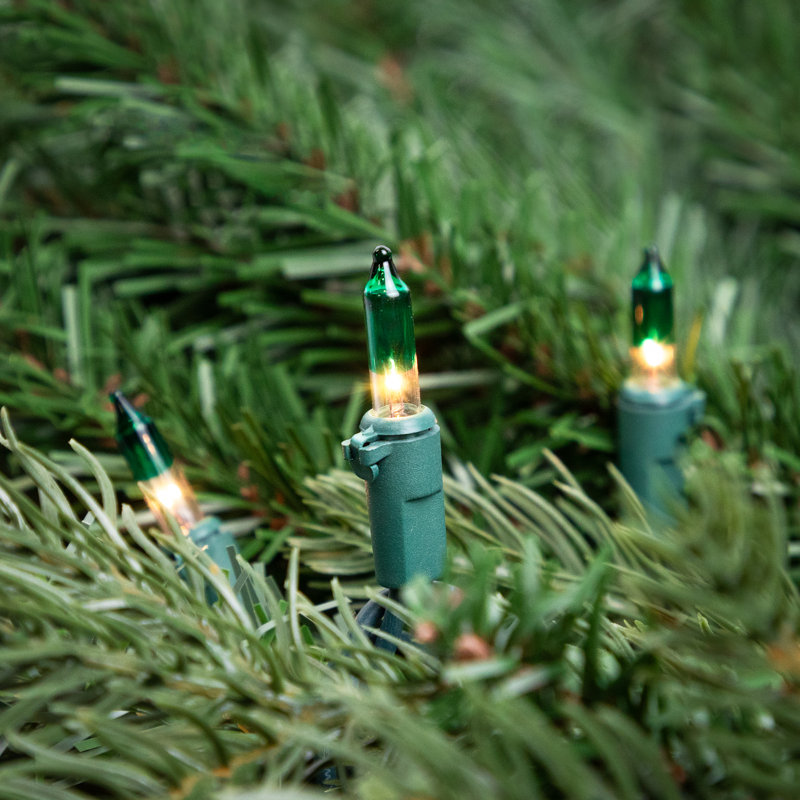 Mini ensemble de lumières de Noël - fil vert, 135", Transparent / vert