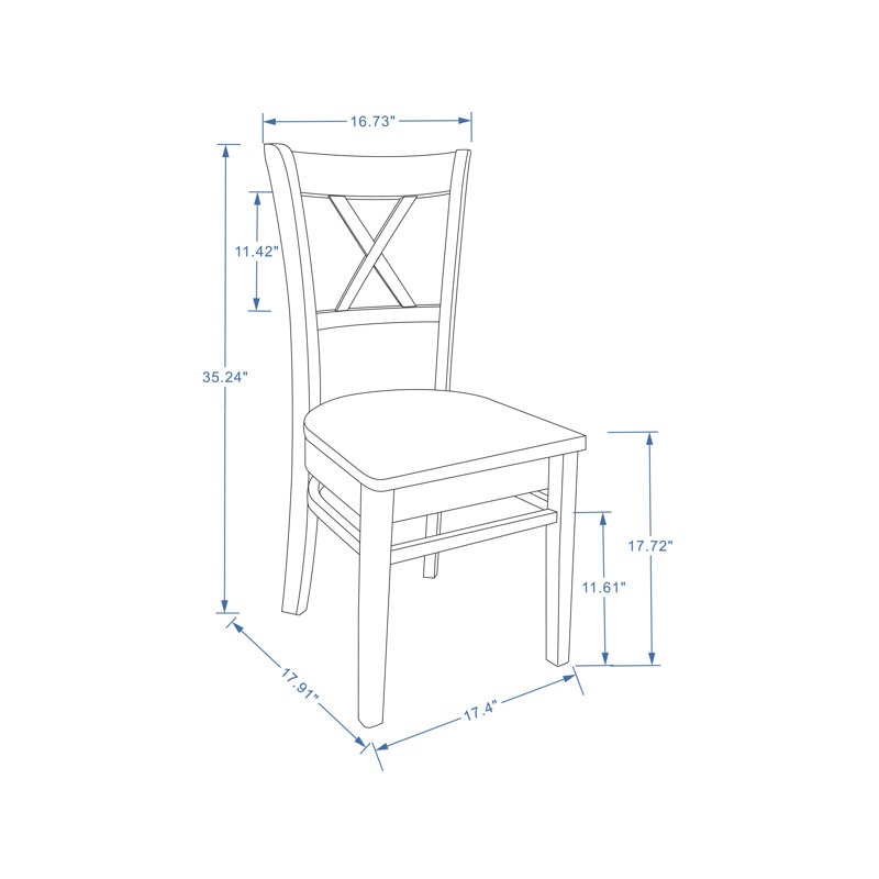 Arthemus 17.72'' H Solid Wood Side Chair, Black