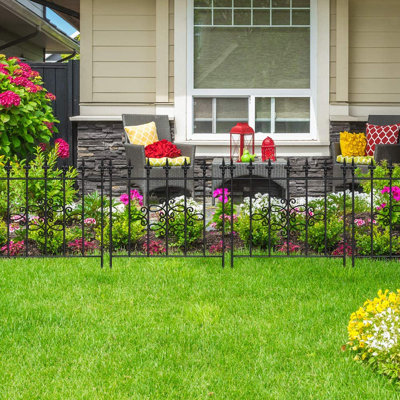 5 panneaux de clôture et de bordures de jardin décoratifs pour chiens 26 po (H) x 11 pi (L)