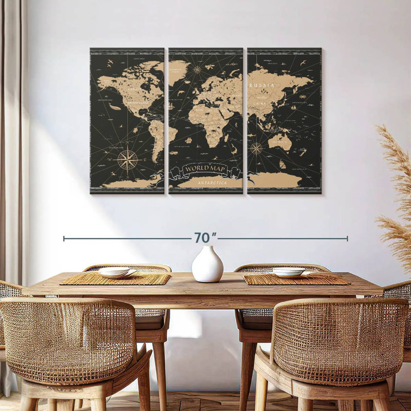 Aliaz Grand World Map, 36" H x 57" W