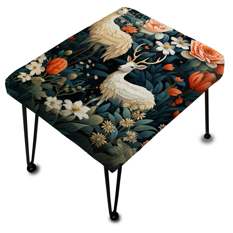 Faune, forêt, cerf, motif animalier - Repose-pieds rectangulaire imprimé animal
