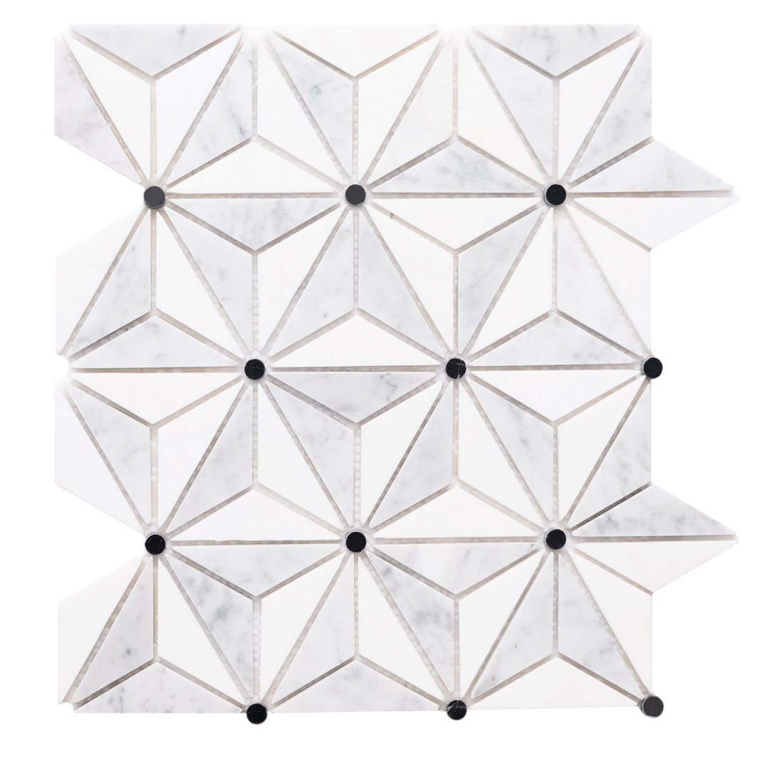 Santorini 15" X 12" Marble Mosaic Wall Tile The Tile Life 