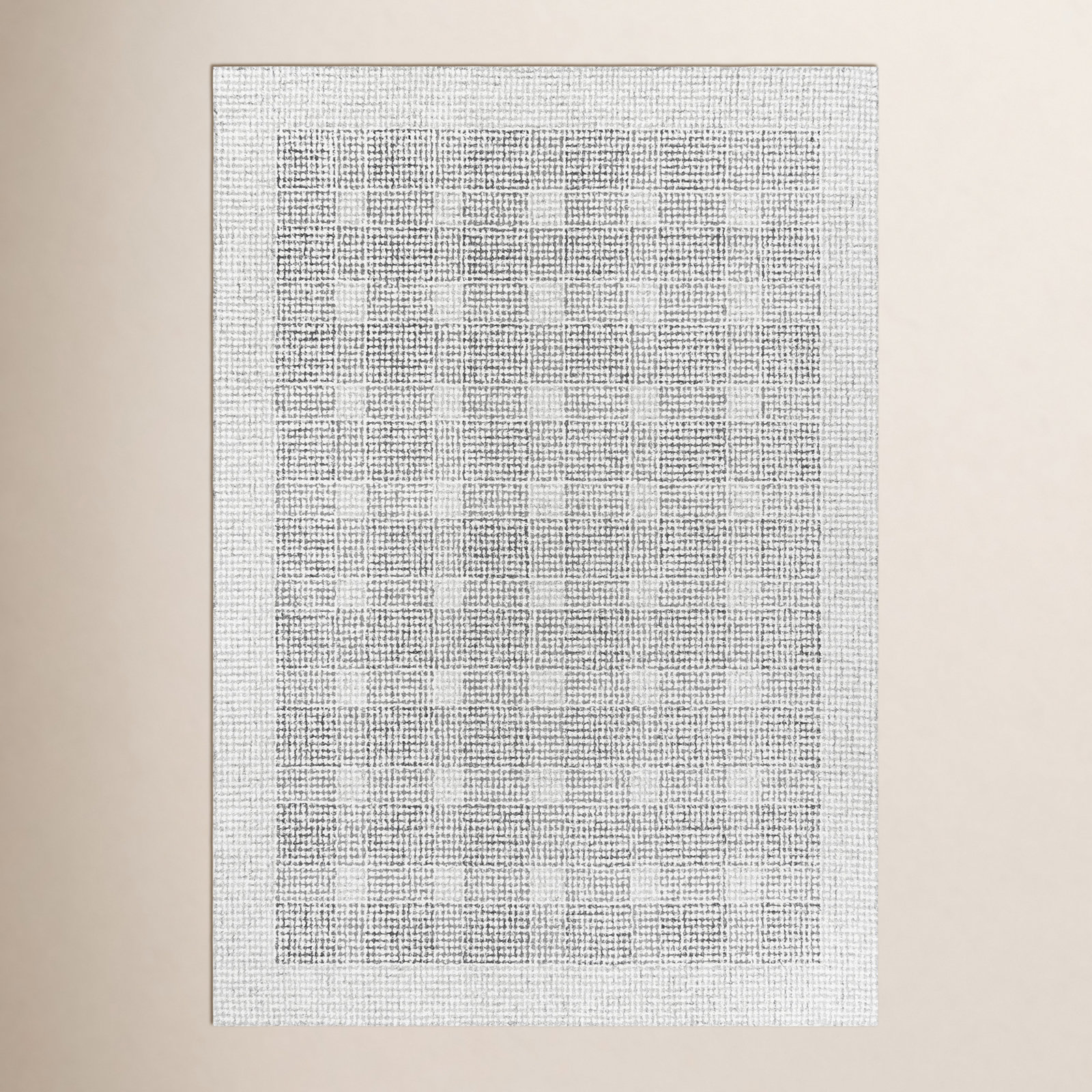 Holland Gray Hand-Tufted Geometric Wool Rug, Rectangle 7'9"X9'9"