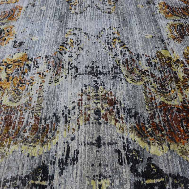 Tibetan Nu Vibrant Silk Rug - Midnight Sunburst