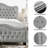 Upholstered Polyester Tufted Button Adjustable Height Headboard with Footboard-31095781-31095803