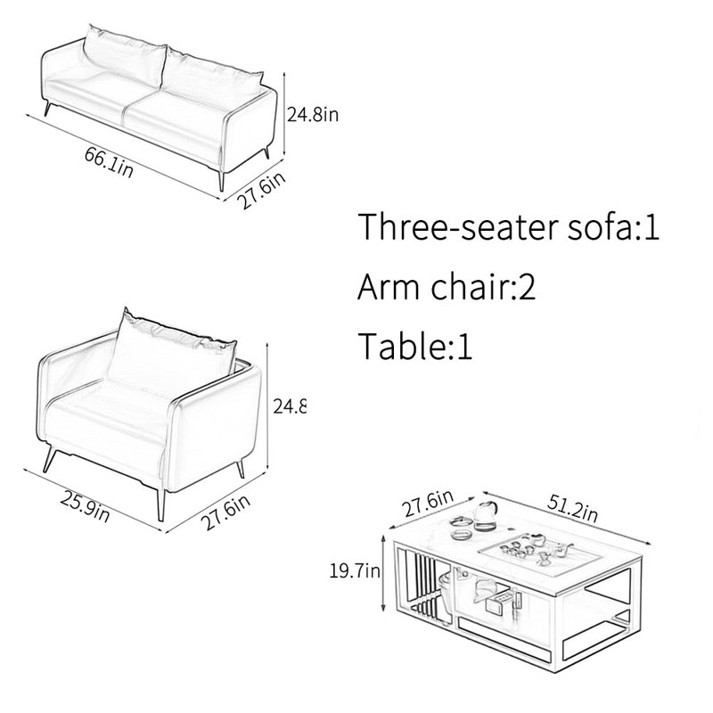 Simple business modern office sofa set