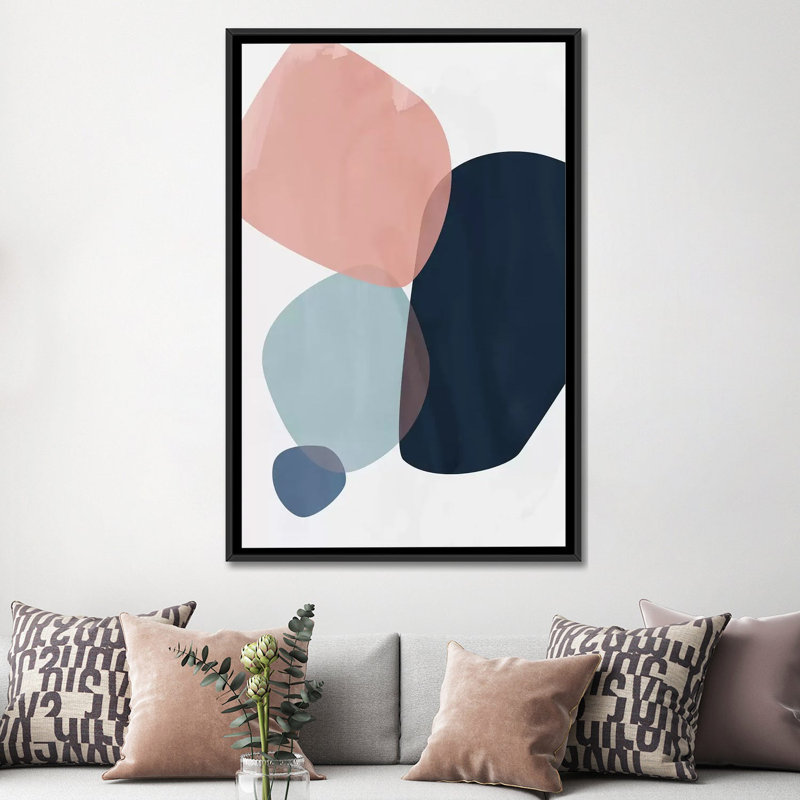 «graphic cl. "h" , impression sur toile, H 26 po x l 18 po x P 1,5 po, Toile avec cadre noir, Pas de tapis