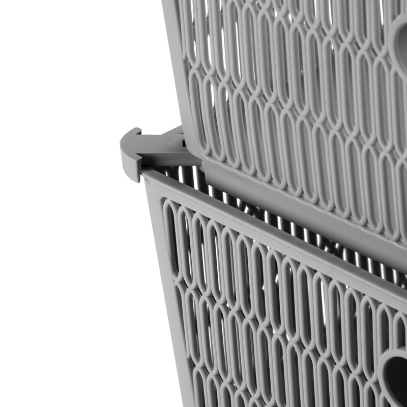 Ensemble de bacs en plastique Slide, Gris, H 4,49 po x l 6,5 po x P 11,38 po