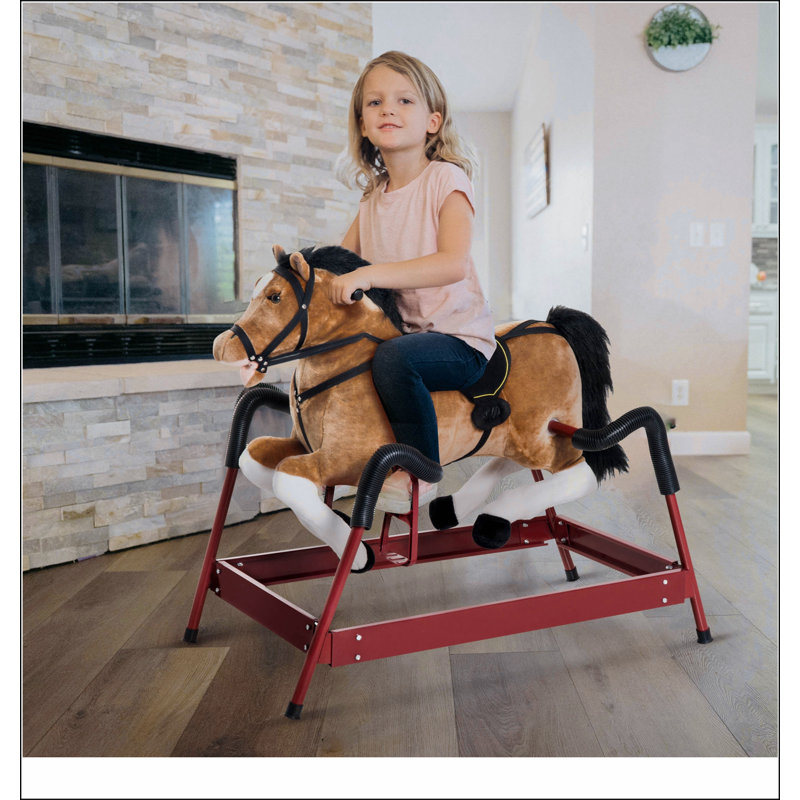Cheval à bascule durable à ressorts pour tout-petits avec sons réalistes