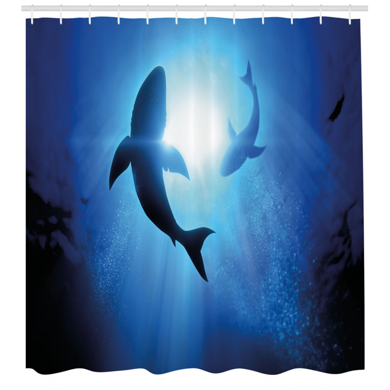 Shower Curtain with Hooks Included, 70" H x 69" W
