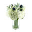 Assorted Hydrangeas, Lamb's Ear and Protea Arranged in Glass Vase