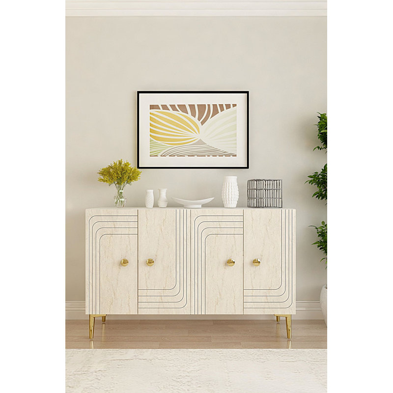 Console, Blanc / Traverti