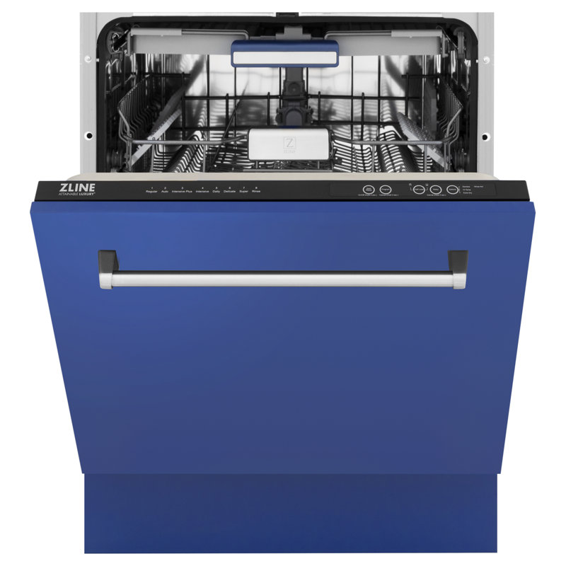 ZLINE 24" Tallac Series 3rd Rack Tall Tub Dishwasher with Stainless Steel Tub, 51dBa, Blue Matte