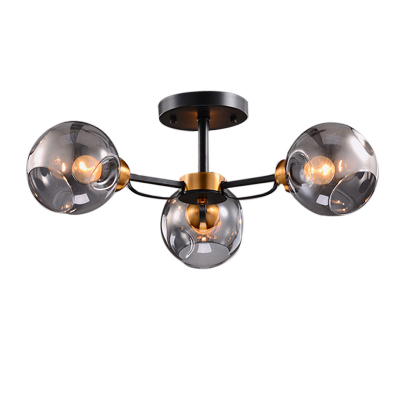 Rotan Glass Semi Flush Mount