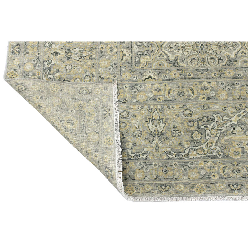 Oriental Area Rug in Gold/Gray, Rectangle 10' x 14'