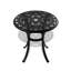 Mobilier de patio en aluminium noir avec support ergonomique et coussins de couleur aléatoire