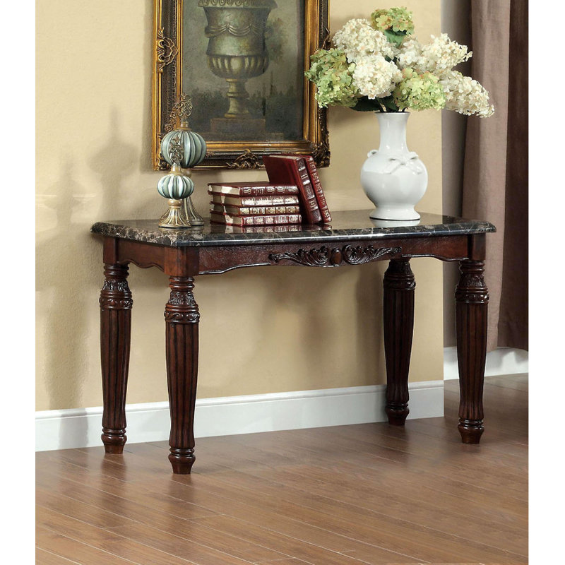 Table de canapé traditionnelle 47,6 po, espresso / noir
