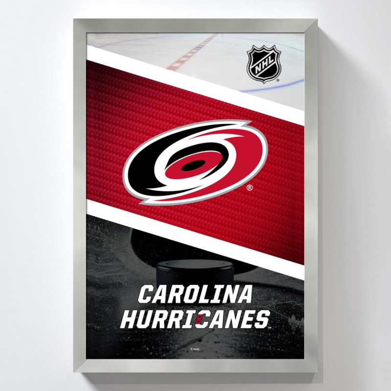 Décoration murale des Hurricanes de la Caroline (LNH), 48" H x 32" W, Framed Acrylic, Argent