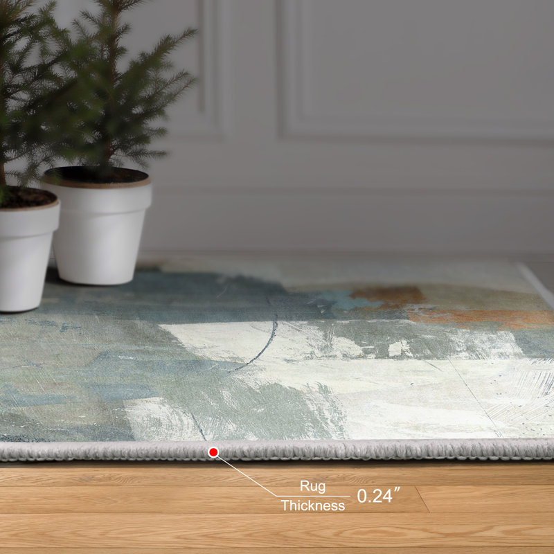 Interstellar Washable Abstract Area Rug, Power-loomed, Heavenly Softness with Non-Slipping Backing
