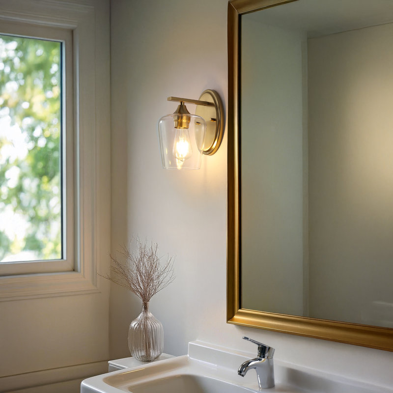 Éclairage pour meuble-lavabo rustique à DEL Dejon, Laiton doré, 1